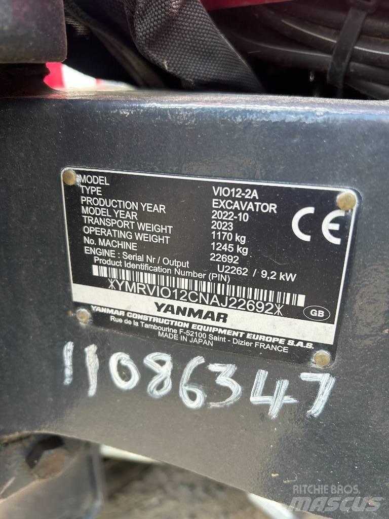 Yanmar VIO12-2A Minikaivukoneet < 7t