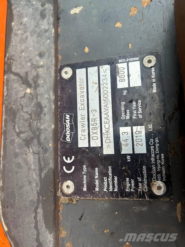 Doosan DX 85 R-3 Midikaivukoneet 7t - 12t