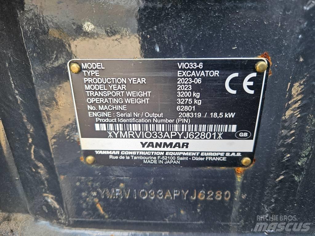 Yanmar Vio 33 Minikaivukoneet < 7t