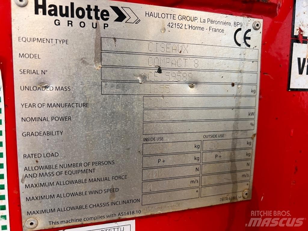 Haulotte Compact 8 Saksilavat