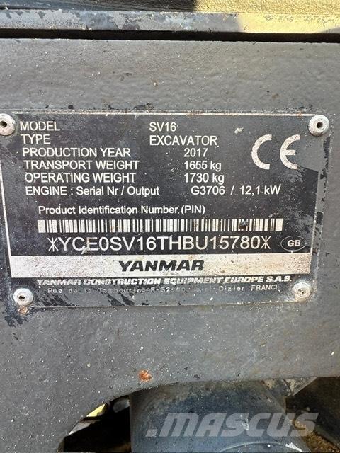 Yanmar SV 16 Minikaivukoneet < 7t