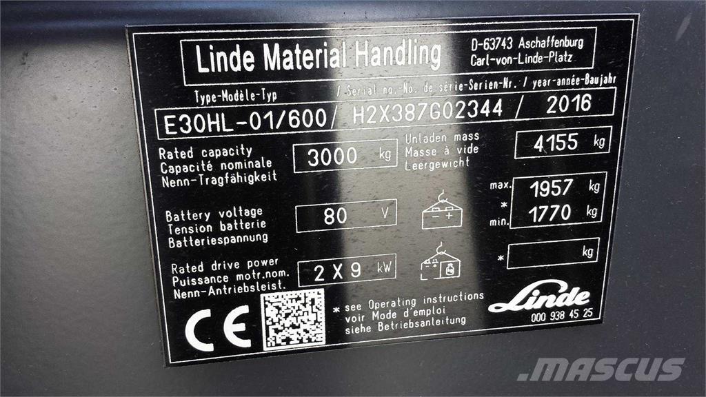 Linde E30/600HL Sähkötrukit