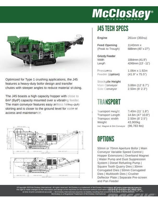 McCloskey J45 Murskaimet