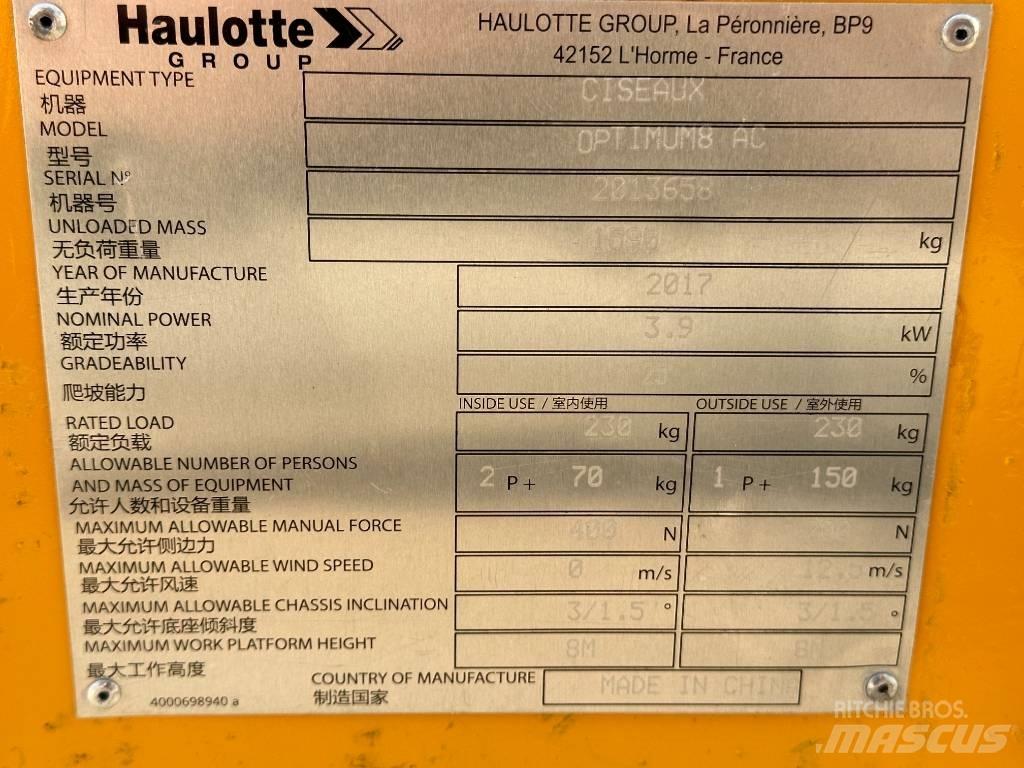 Haulotte OPTIMUM 8 Saksilavat