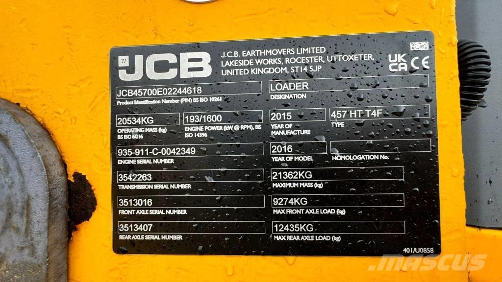 JCB 457 HT Pyöräkuormaajat