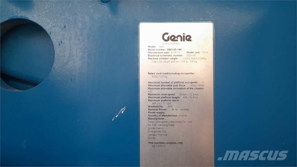 Genie S65 Teleskooppipuominostimet