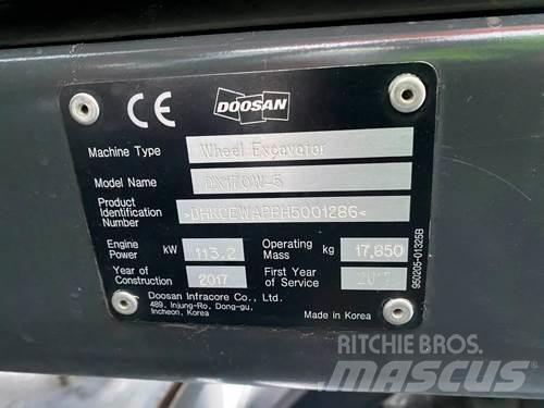 Doosan DX170W-5 Pyöräkaivukoneet