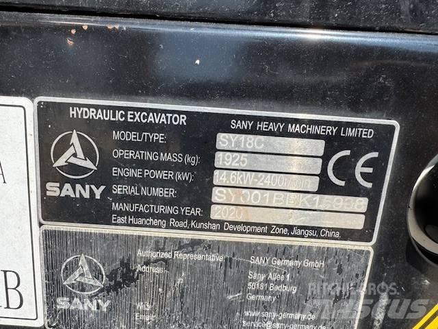 Sany SY 18 C Minikaivukoneet < 7t