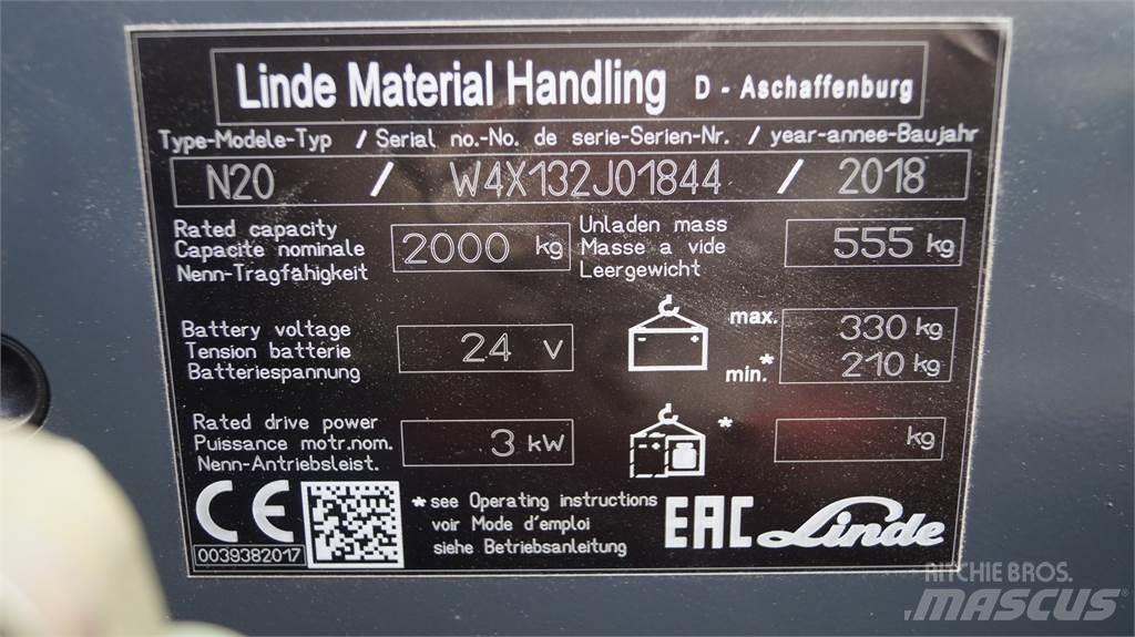 Linde N20 kurz Matalakeräilytrukit