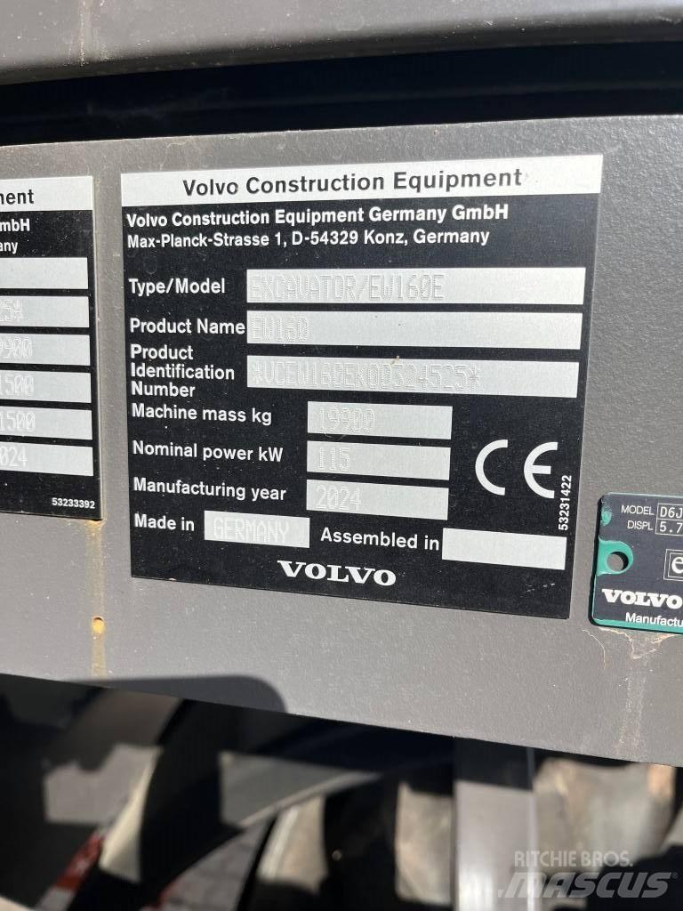 Volvo EW160E Pyöräkaivukoneet