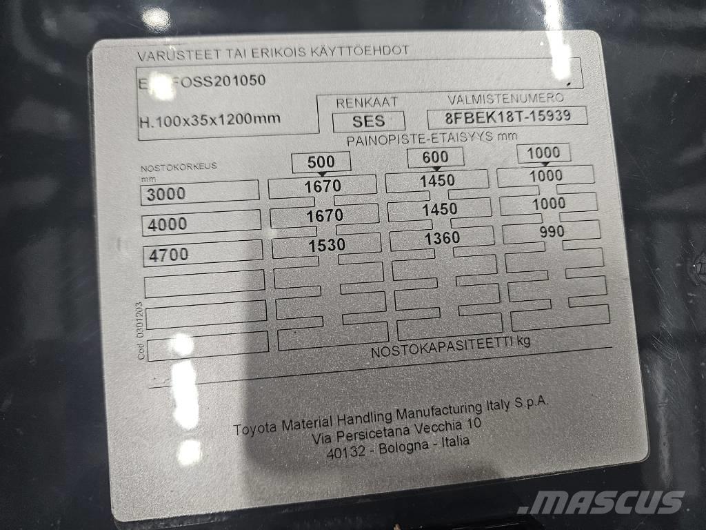 Toyota 8 FBEK 18 T Sähkötrukit