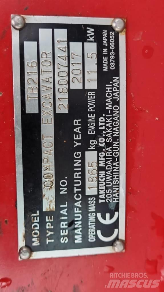 Takeuchi TB216 V4 Minikaivukoneet < 7t
