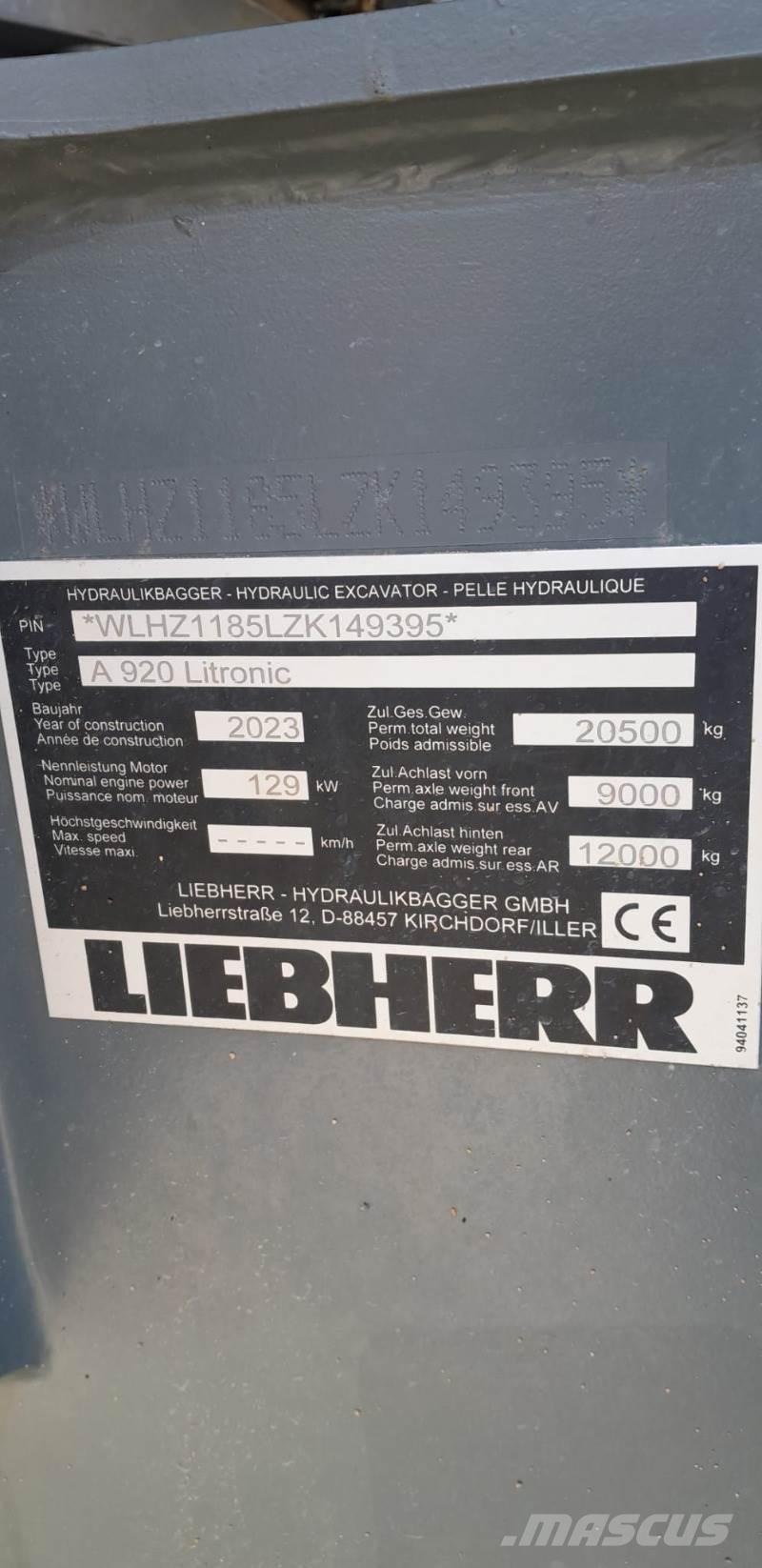 Liebherr A920 Pyöräkaivukoneet