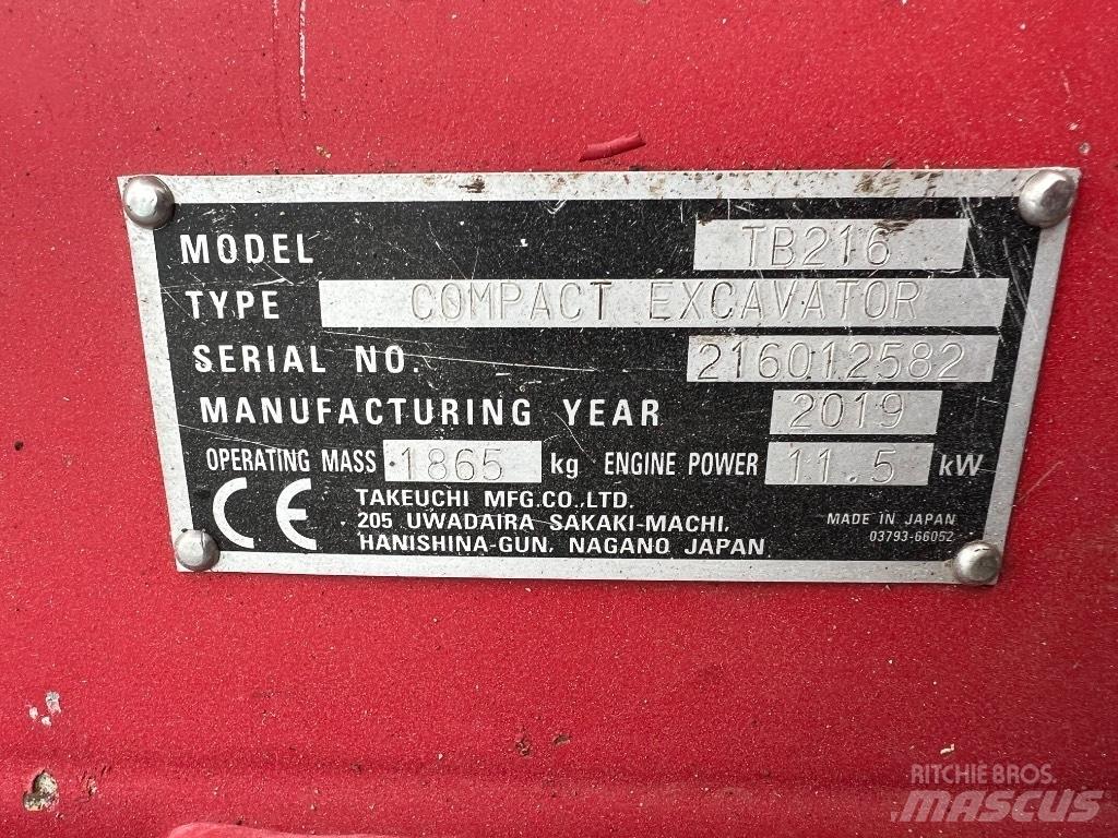 Takeuchi TB 216 Minikaivukoneet < 7t