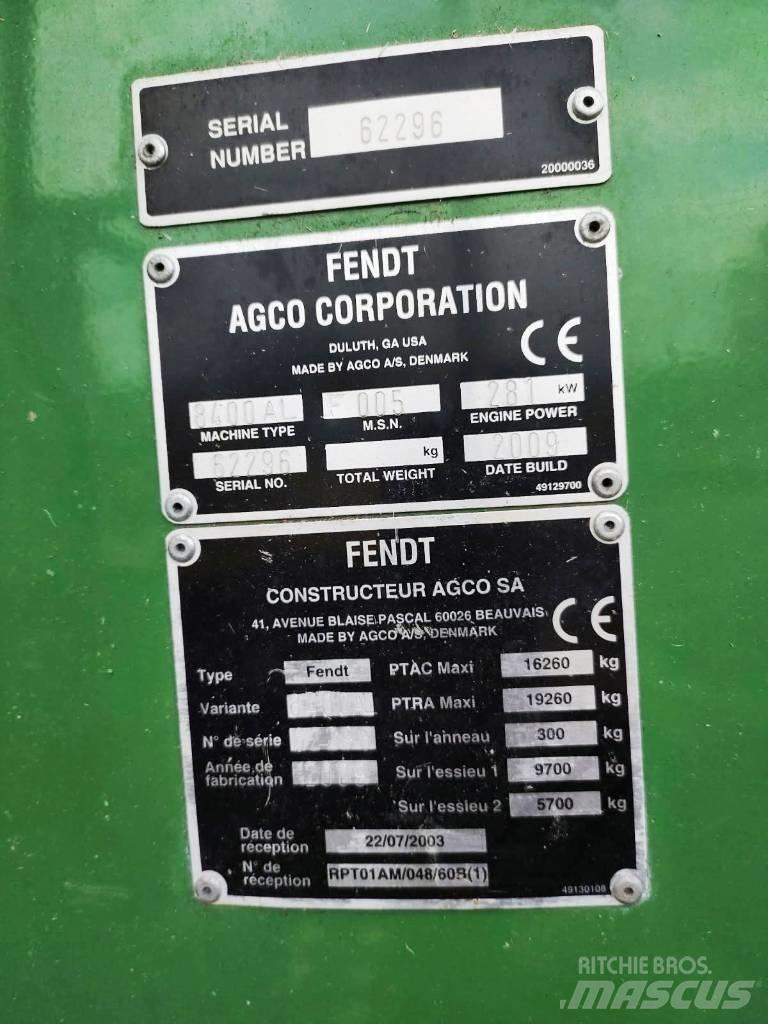 Fendt 8400 P AL Leikkuupuimurit