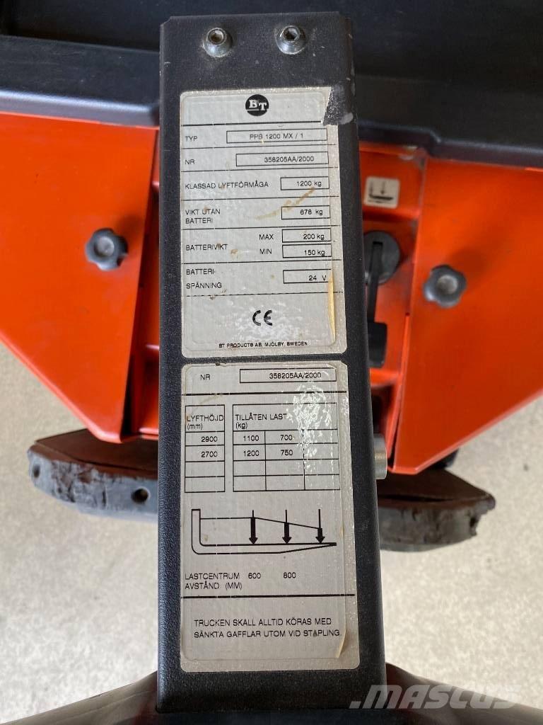 BT PPS 1200 MX / 1 Käyden ajettavat pinoamistrukit