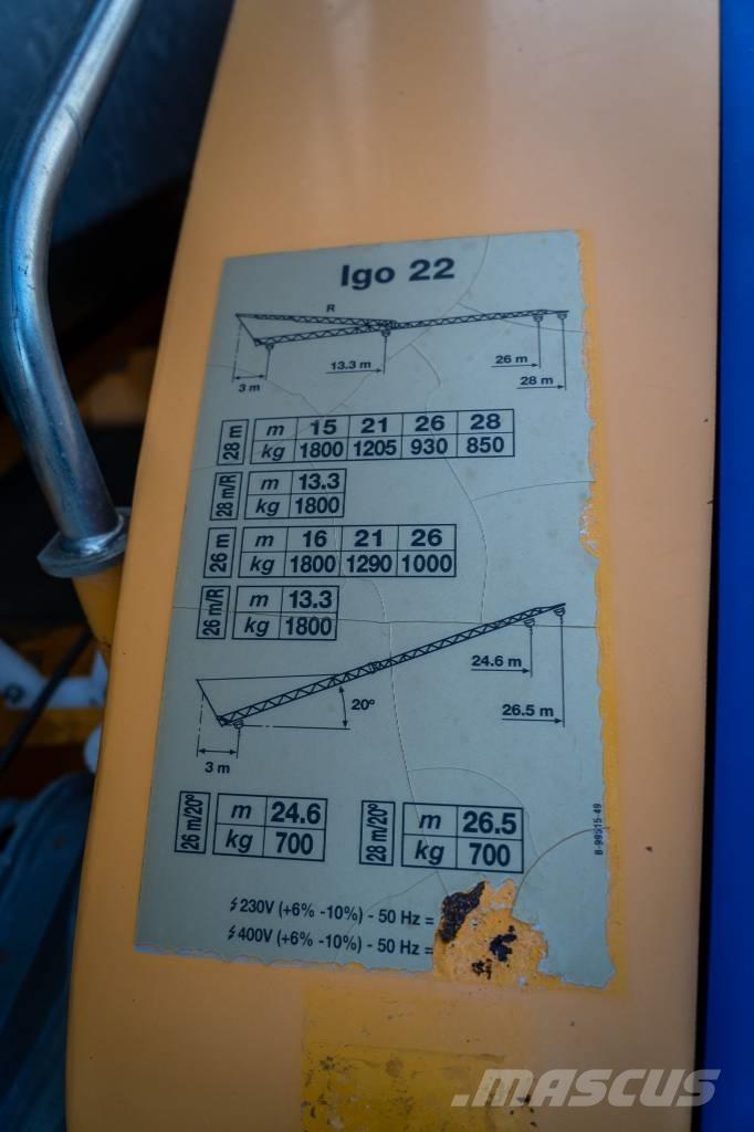 Potain Igo 22 Itsensä kokoavat nosturit