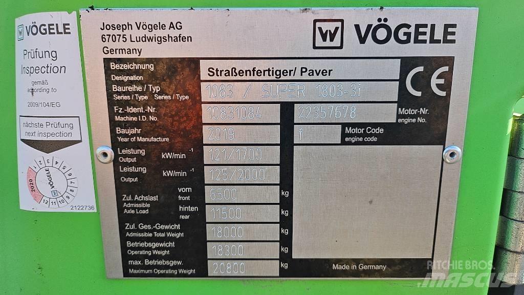 Vögele Super 1803-3i Asfalttikoneet