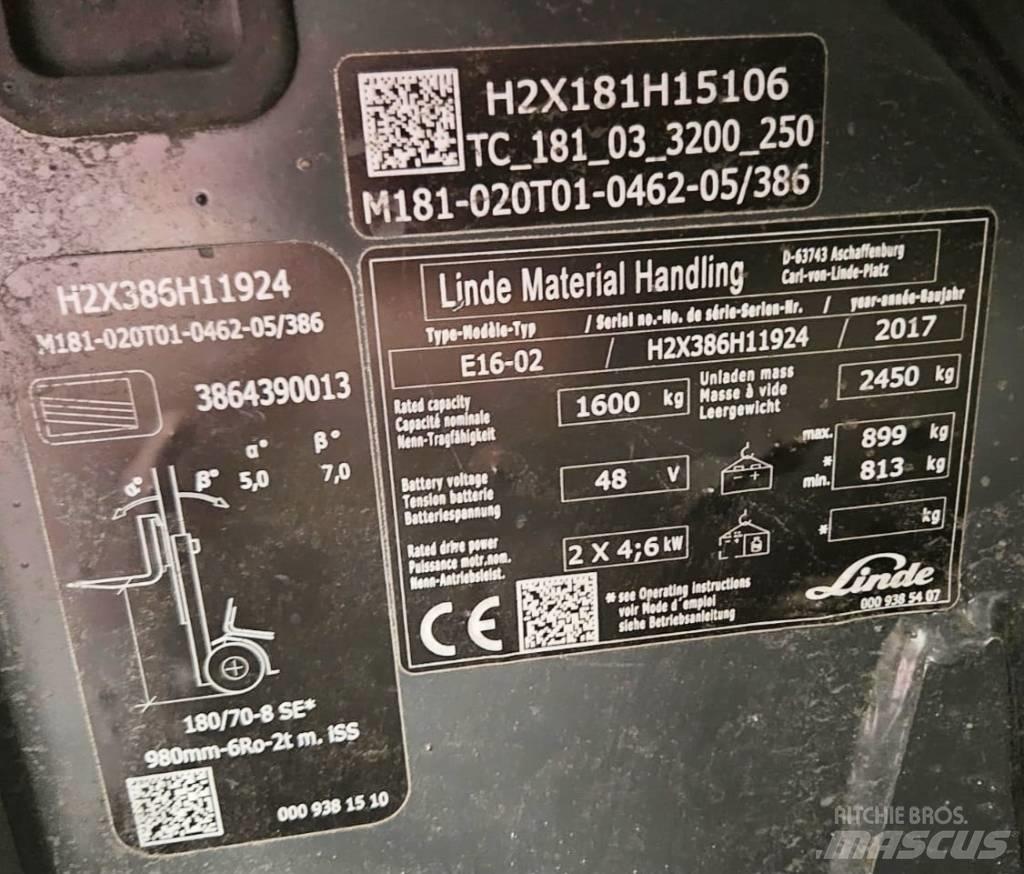 Linde E16-02 Sähkötrukit
