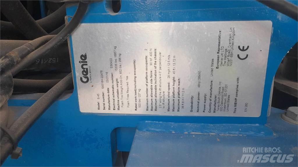 Genie S45 Teleskooppipuominostimet