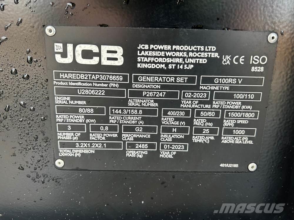 JCB G100RS Dieselgeneraattorit