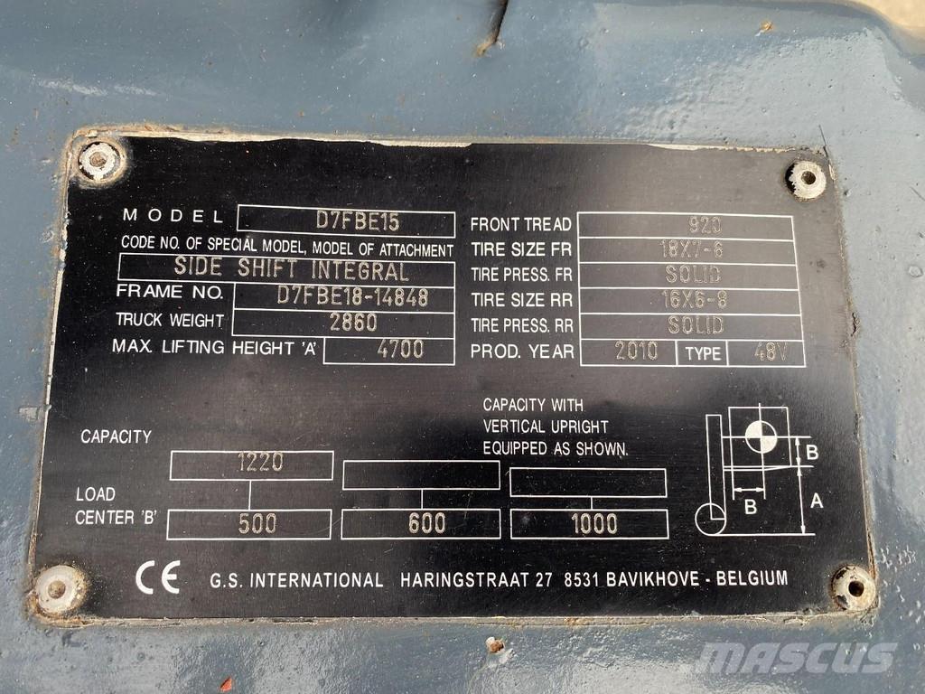 Toyota 7FBEF15 Sähkötrukit