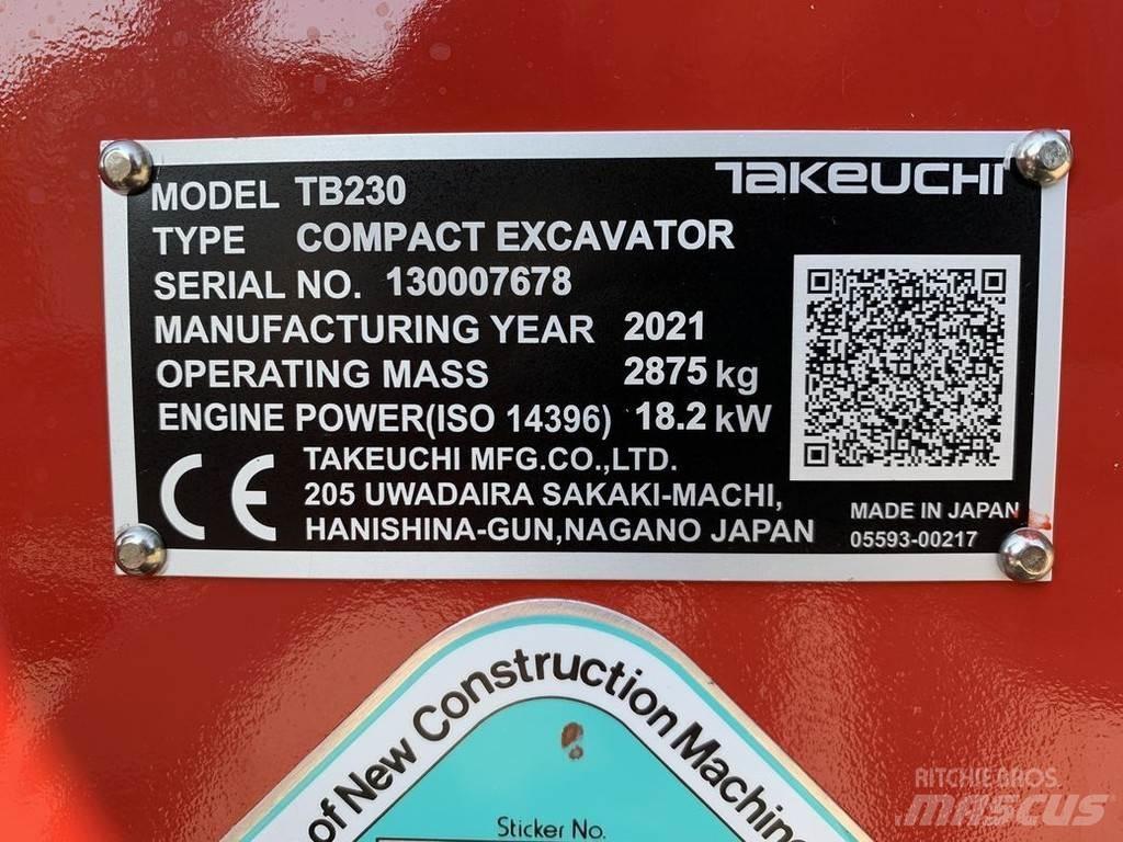 Takeuchi TB230 V3 Minikaivukoneet < 7t
