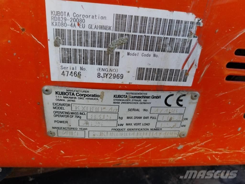 Kubota KX 080-4 Midikaivukoneet 7t - 12t