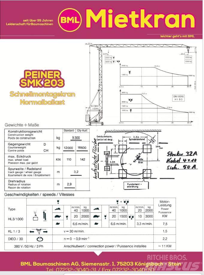 Peiner SMK203N Torninosturit