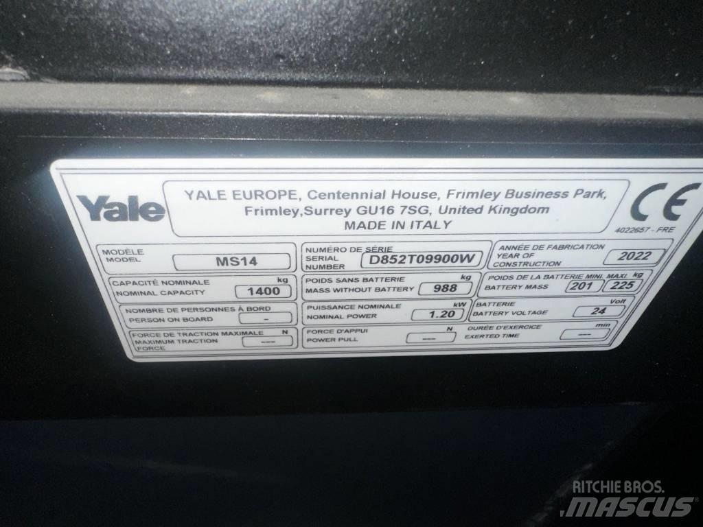 Yale MS 14 AC Käyden ajettavat pinoamistrukit