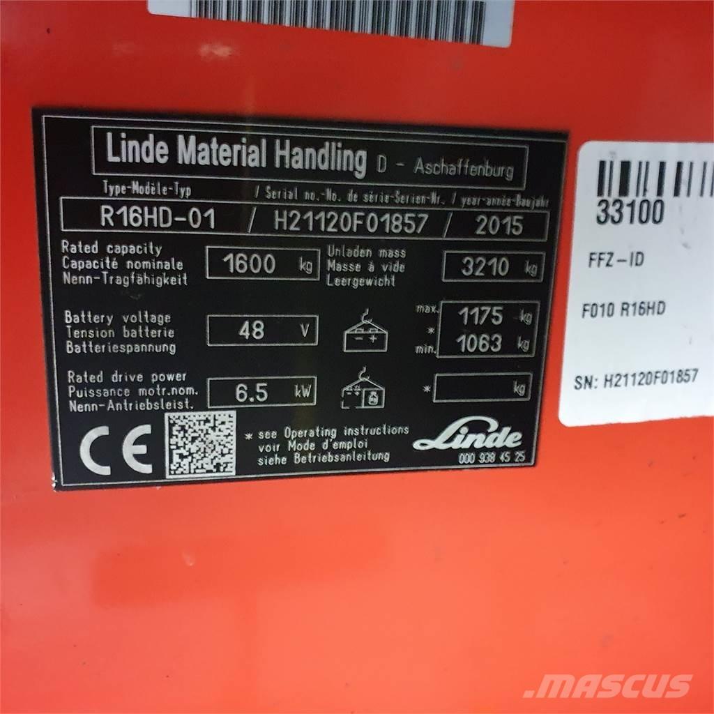 Linde R16HD Työntömastotrukit