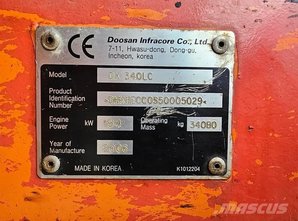Doosan DX 340 LC Telakaivukoneet