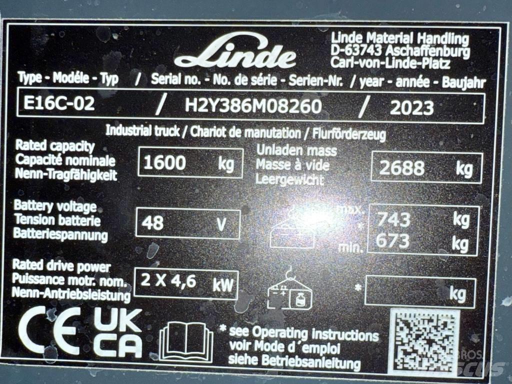 Linde E16C/386-02 Sähkötrukit