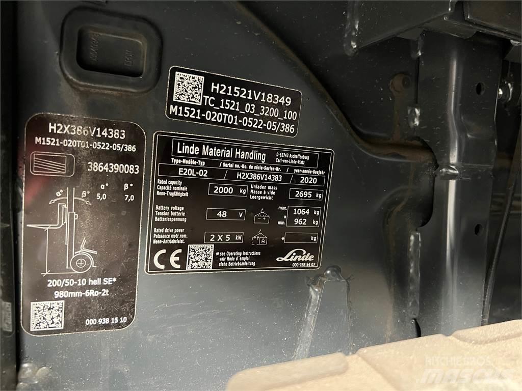 Linde E20L-02 Sähkötrukit