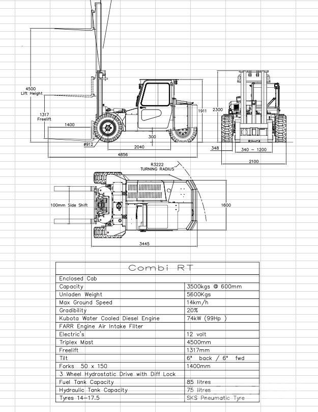 Combilift RT 3500 Maastotrukit