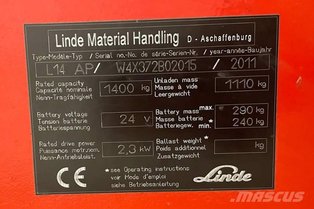 Linde L 14 Ajettavat pinoamisvaunut