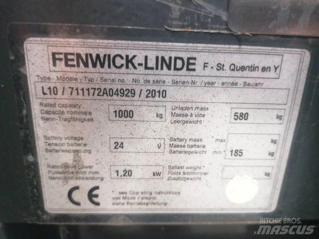 Linde L10 Käyden ajettavat pinoamistrukit