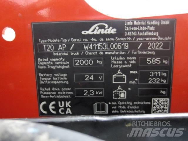 Linde T20AP Lavansiirtotrukit ajotasolla
