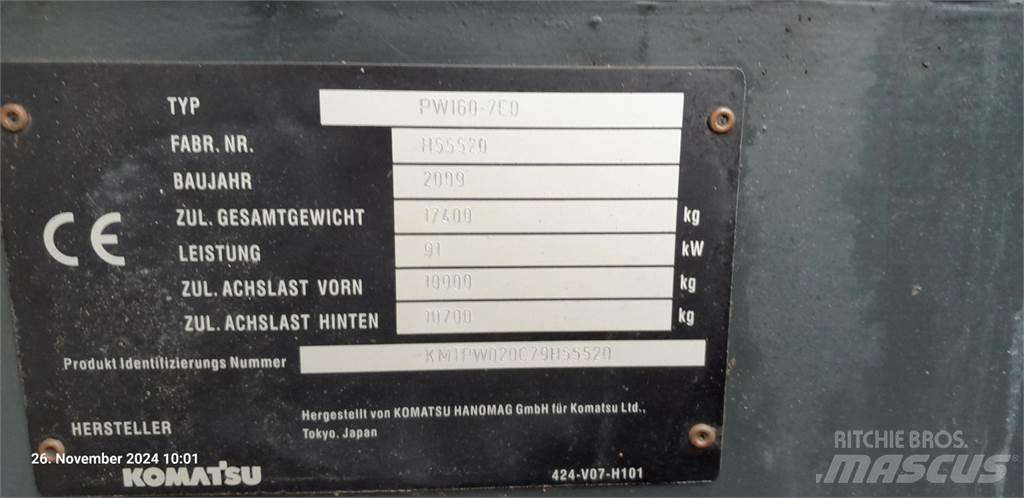 Komatsu PW160-7E0 Pyöräkaivukoneet