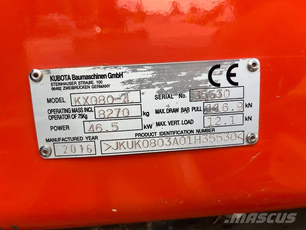 Kubota KX 080 Midikaivukoneet 7t - 12t