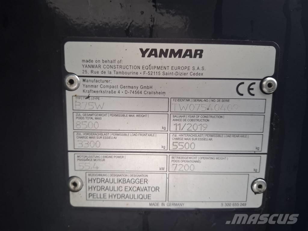 Yanmar B 75 W Pyöräkaivukoneet