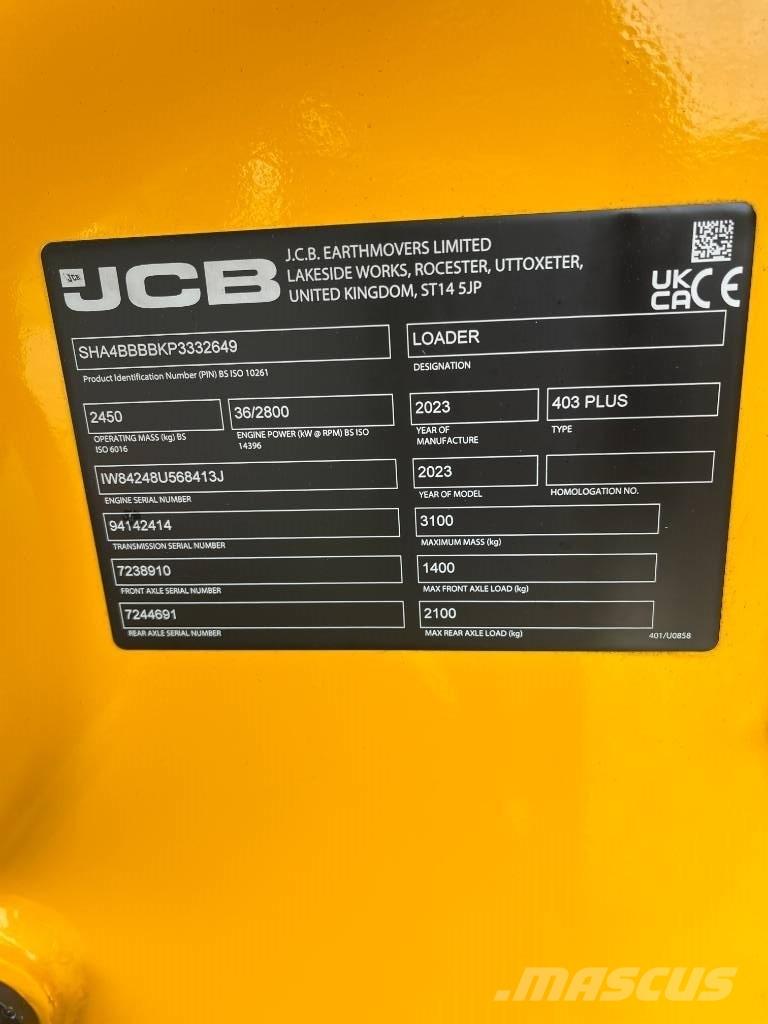 JCB 403 Agri Plus Liukuohjatut kuormaajat