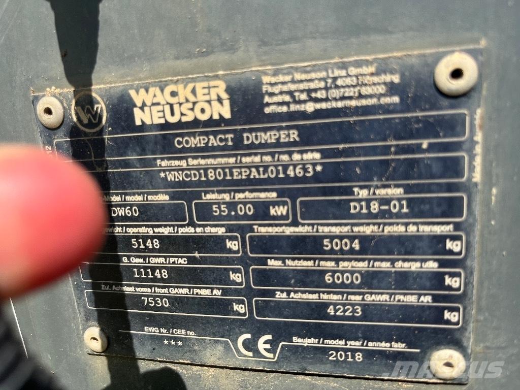 Wacker Neuson DW 60 Minidumpperit