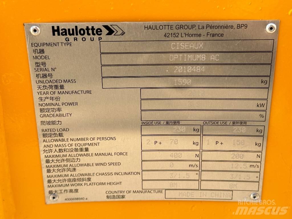 Haulotte OPTIMUM 8 Saksilavat