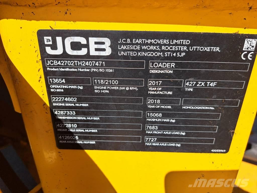 JCB 427 ZX Pyöräkuormaajat
