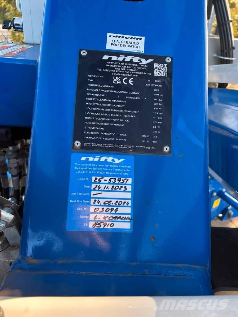 Niftylift 170 HET Hinattavat henkilönostimet