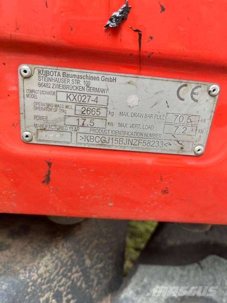 Kubota KX 027-4 Minikaivukoneet < 7t