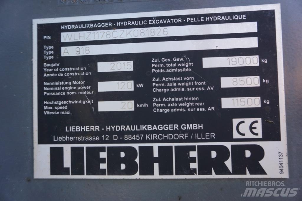 Liebherr A 918 Pyöräkaivukoneet