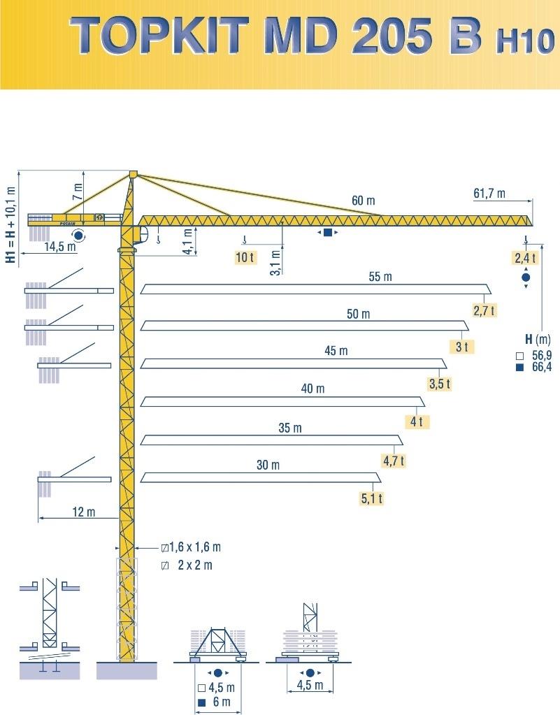 Potain MD 205 B H10 Torninosturit