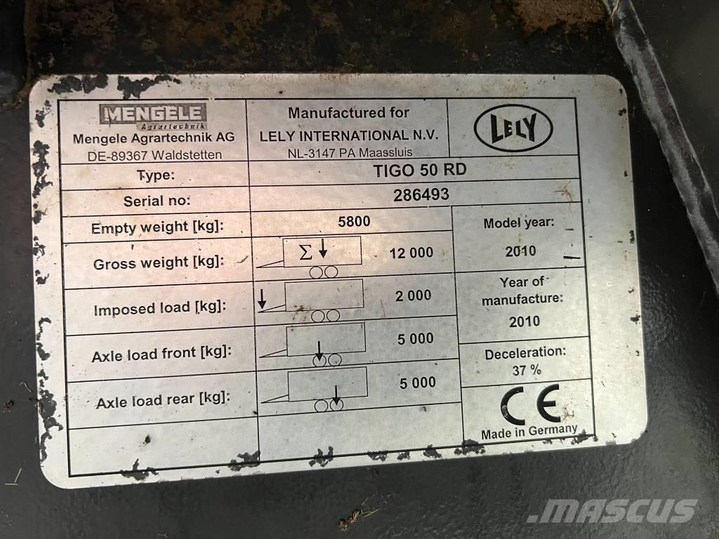 Lely Tigo 50 R D Keräävät noukinvaunut ja silppurivaunut